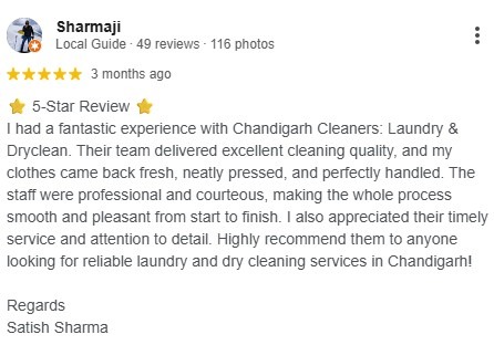 Chandigarh Cleaners 5-Star Google Review 4