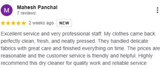 Chandigarh Cleaners 5-Star Google Review 9
